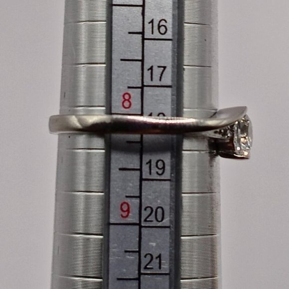 0.5 ct Moissanite Ring in 925 Sterling Silver Offset Design - Picture 2 of 7